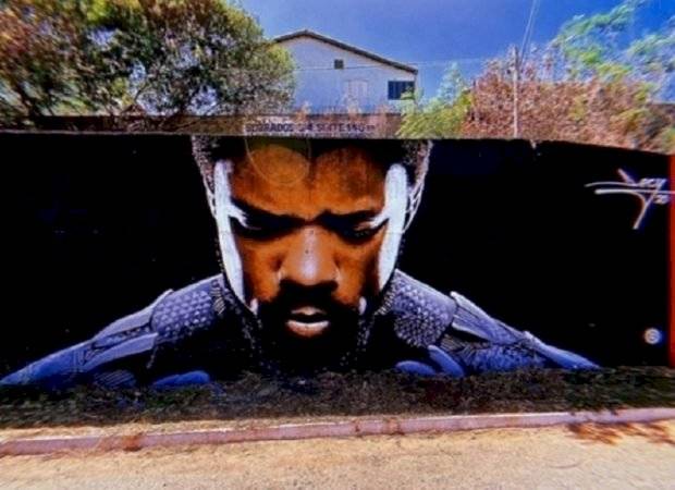 Pantera Negra vira mural em homenagem na cidade de Goiânia; veja o resultado