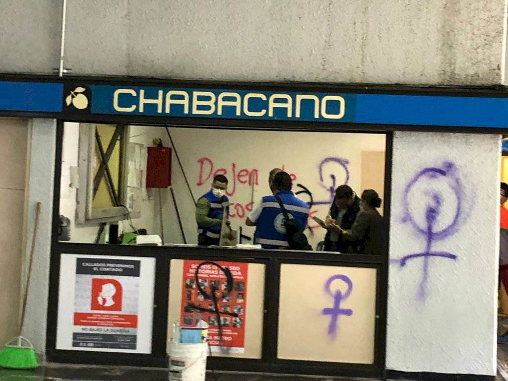 Daños en la estación Chabacano del Metro