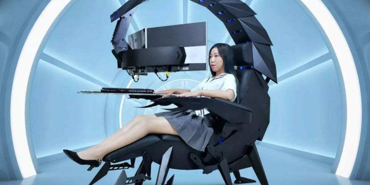 Es aerodinámica, se ajusta a tu comodidad y puede soportar una pantalla de 49 pulgadas: conoce la nueva silla "escorpión" de Cluvens
