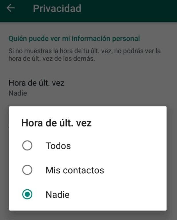 Hora de última vez