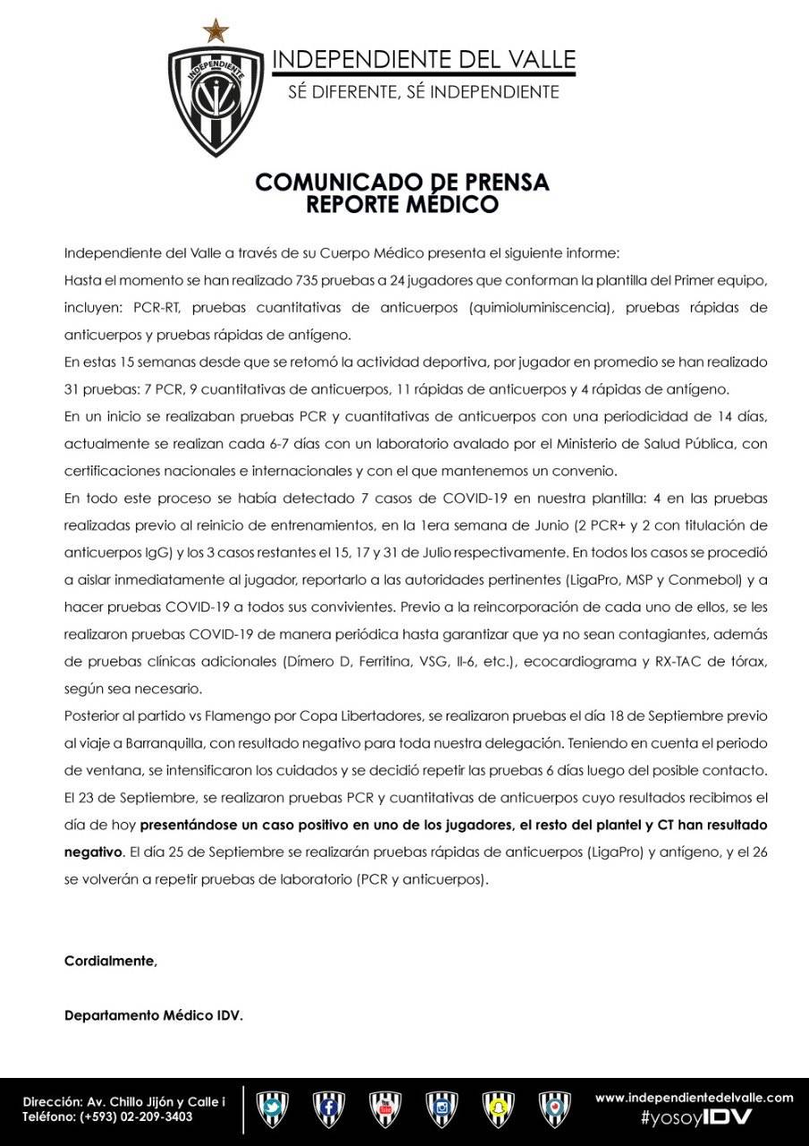 Comunicado de IDV