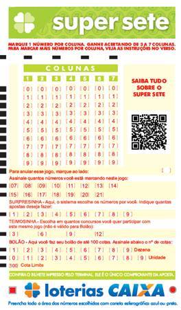 Super Sete - Volante Voltante do Super Sete, nova loteria da Caixa