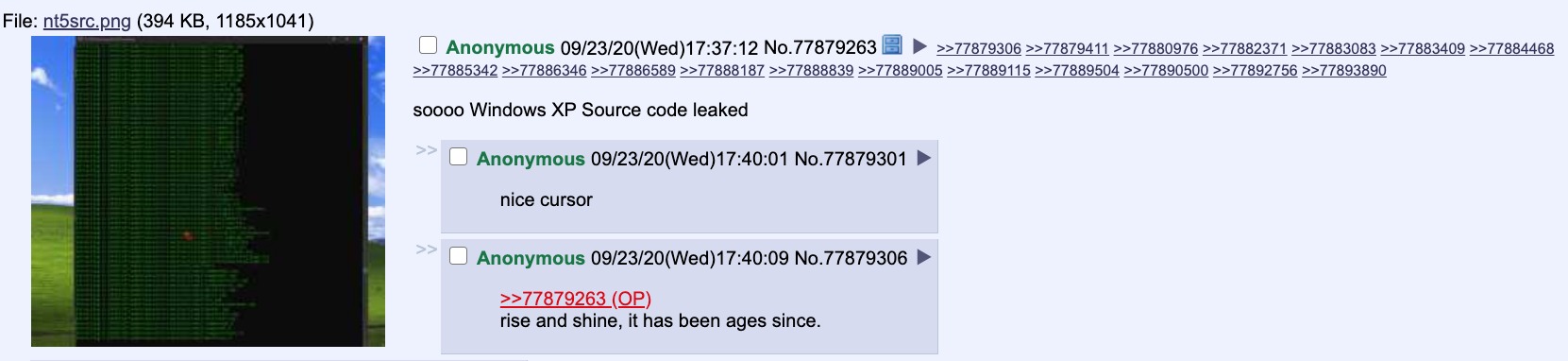  Windows XP 4chan filtración 