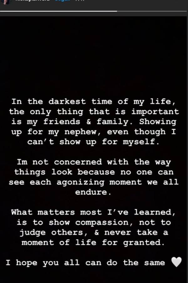 Texto de hermana de Naya Rivera