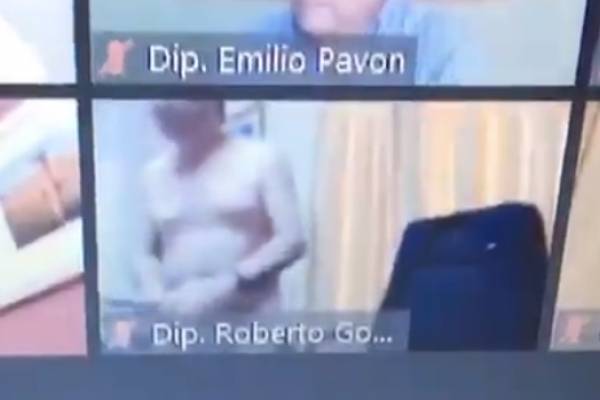 Diputado paraguayo es captado semidesnudo en plena sesión virtual y se volvió viral