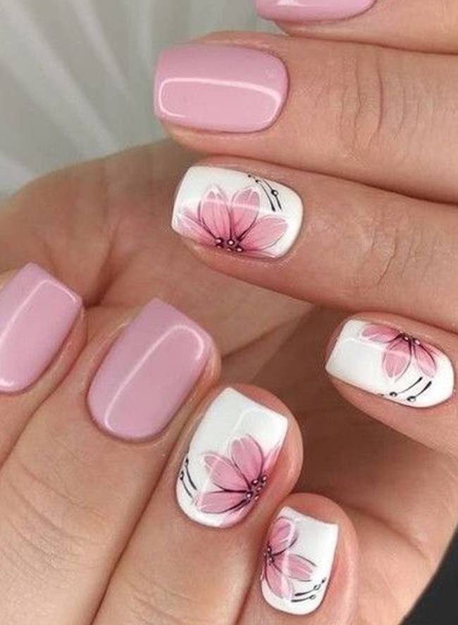 Diseños rosa pastel para uñas cortas que te harán lucir fashion en el otoño