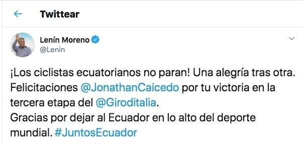 Moreno sobre la victoria de Caicedo