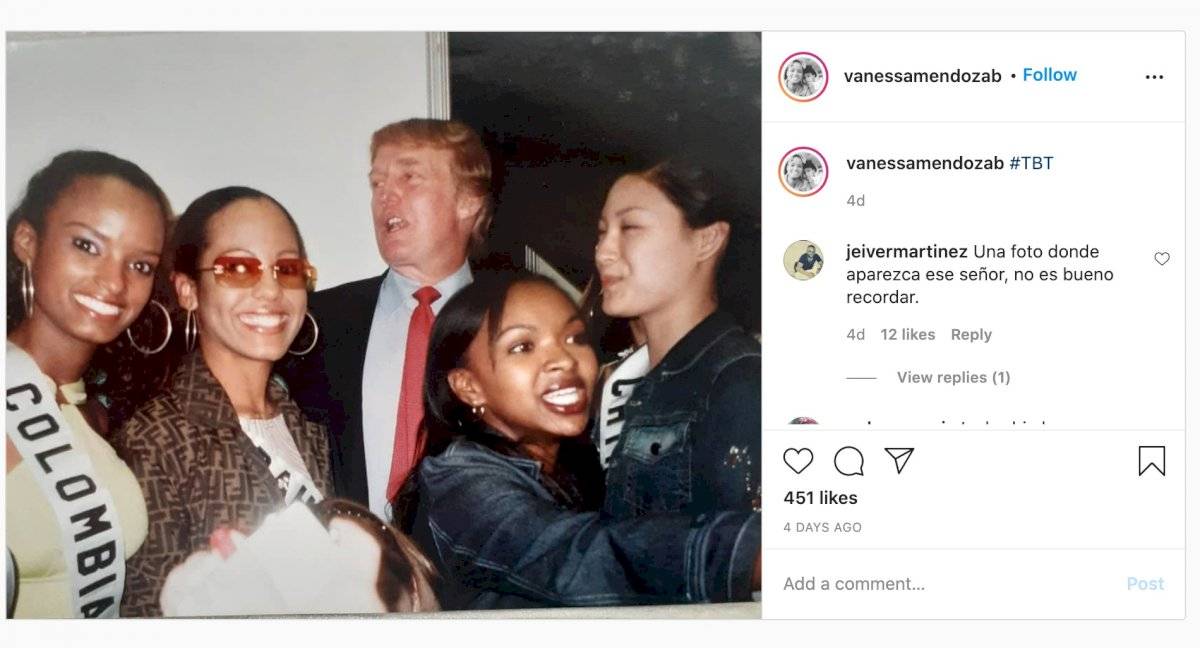 Vanessa Mendoza y Donald Trump