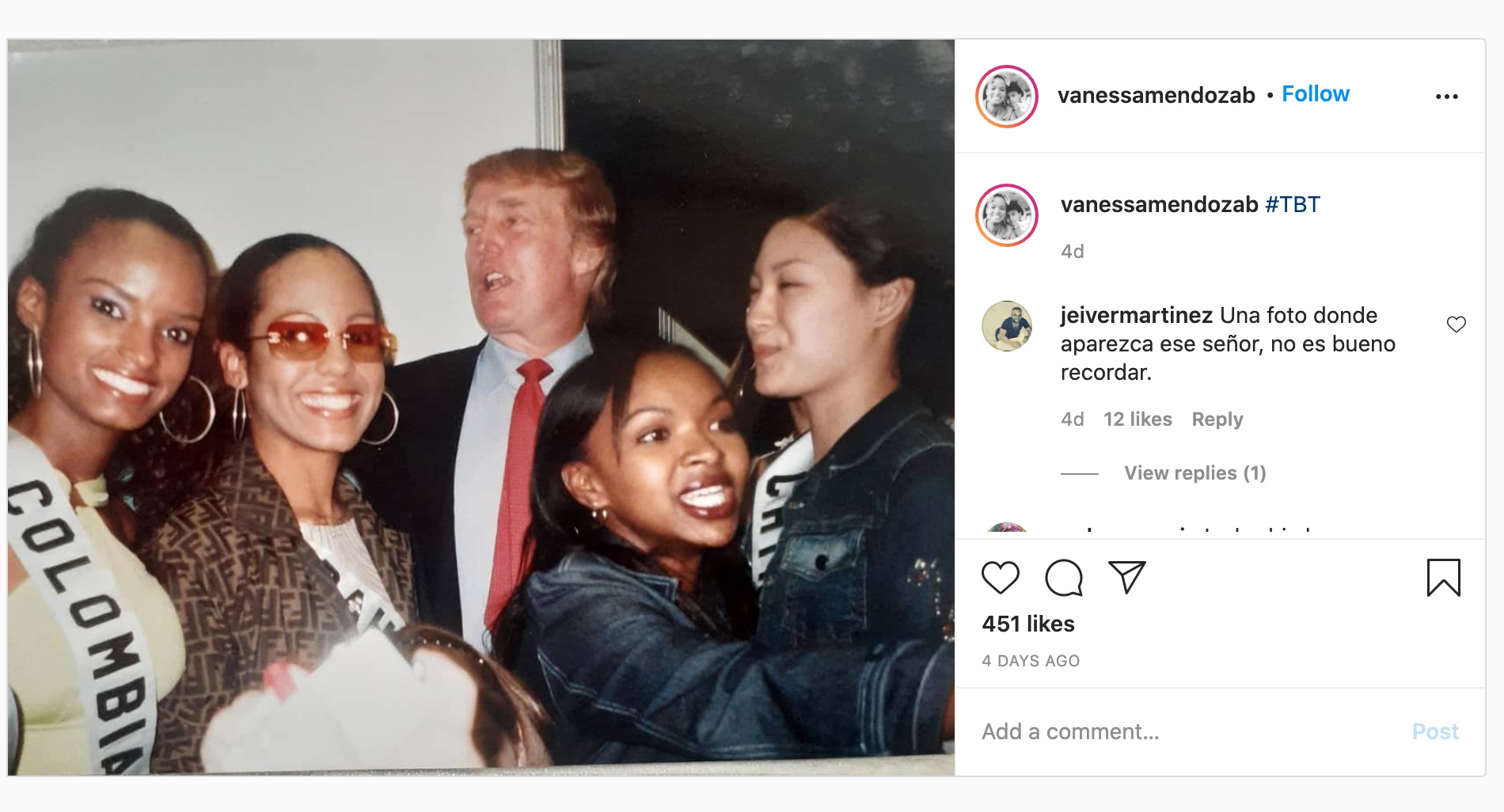 Vanessa Mendoza y Donald Trump Vanessa Mendoza y Donald Trump