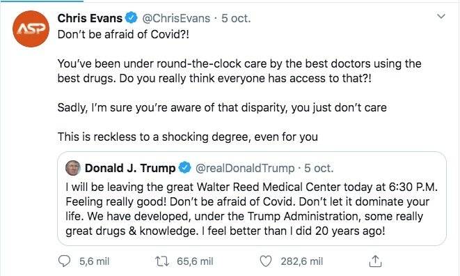 Chris Evans a Donald Trump