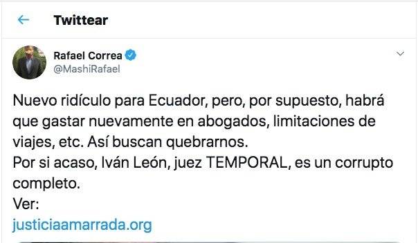 Tuit de Correa