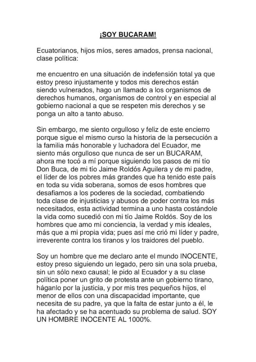 Carta de Jacobo Bucaram