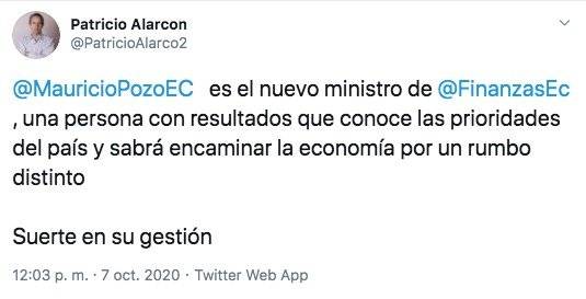 Patricio Alarcón en Twitter