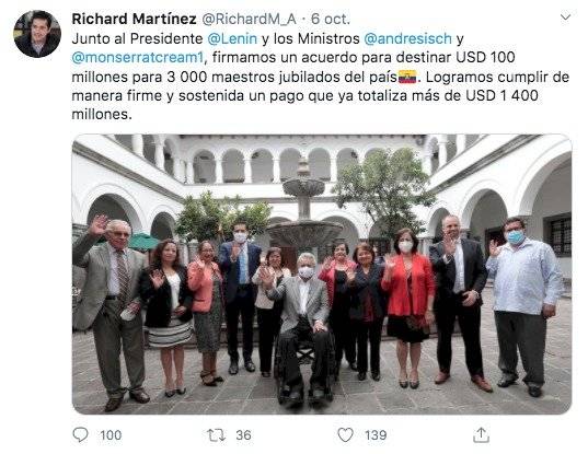 Richard Martínez en su último evento en Presidencia