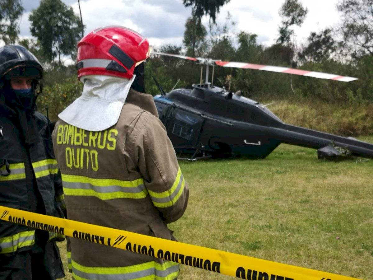 Helicóptero de la FAE se accidentó en el parque Itchimbía en Quito