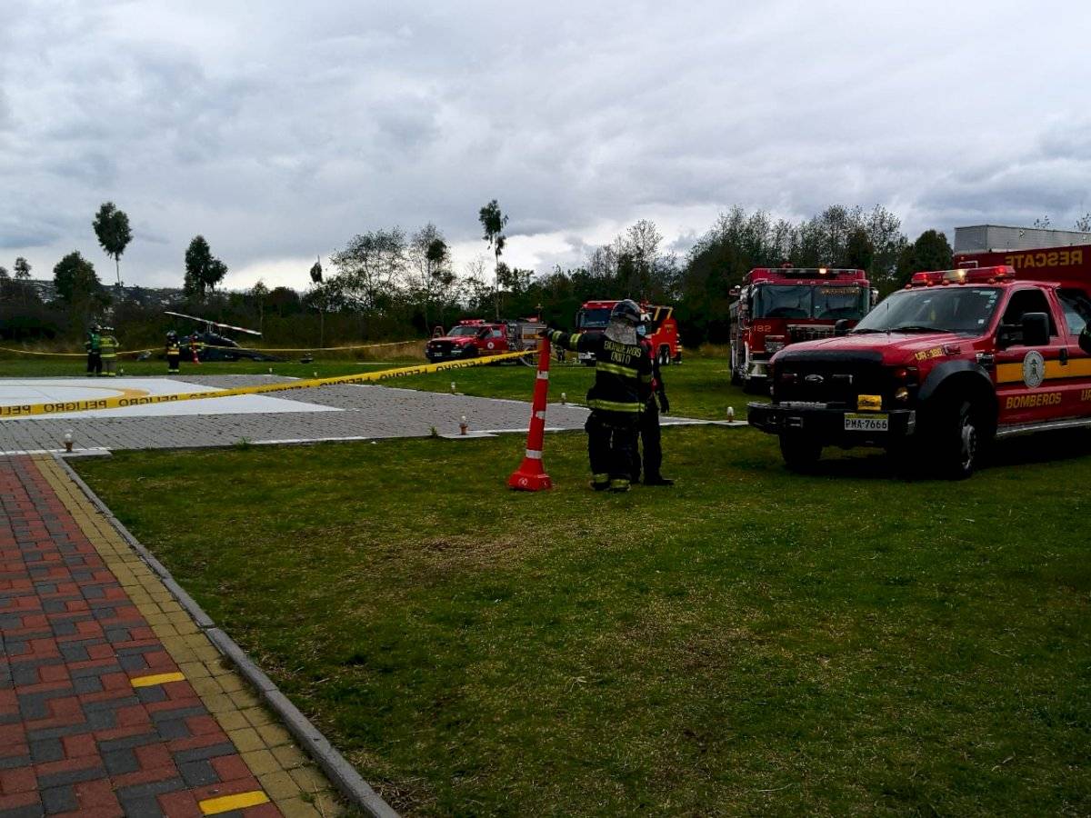 Helicóptero de la FAE se accidentó en el parque Itchimbía en Quito