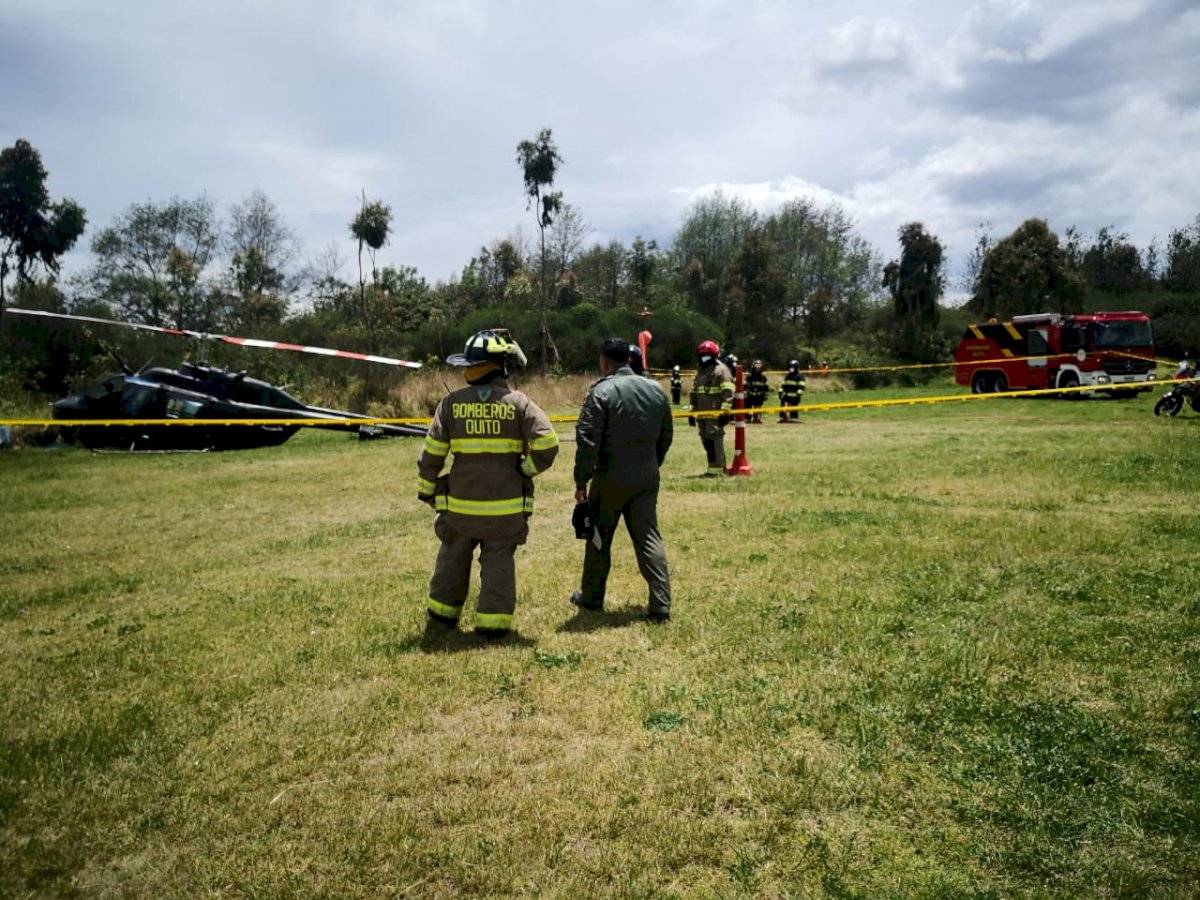 Helicóptero de la FAE se accidentó en el parque Itchimbía en Quito