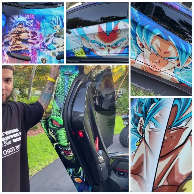 Anuel AA con su auto de Dragón Ball y las excentricidades de los reguetoneros