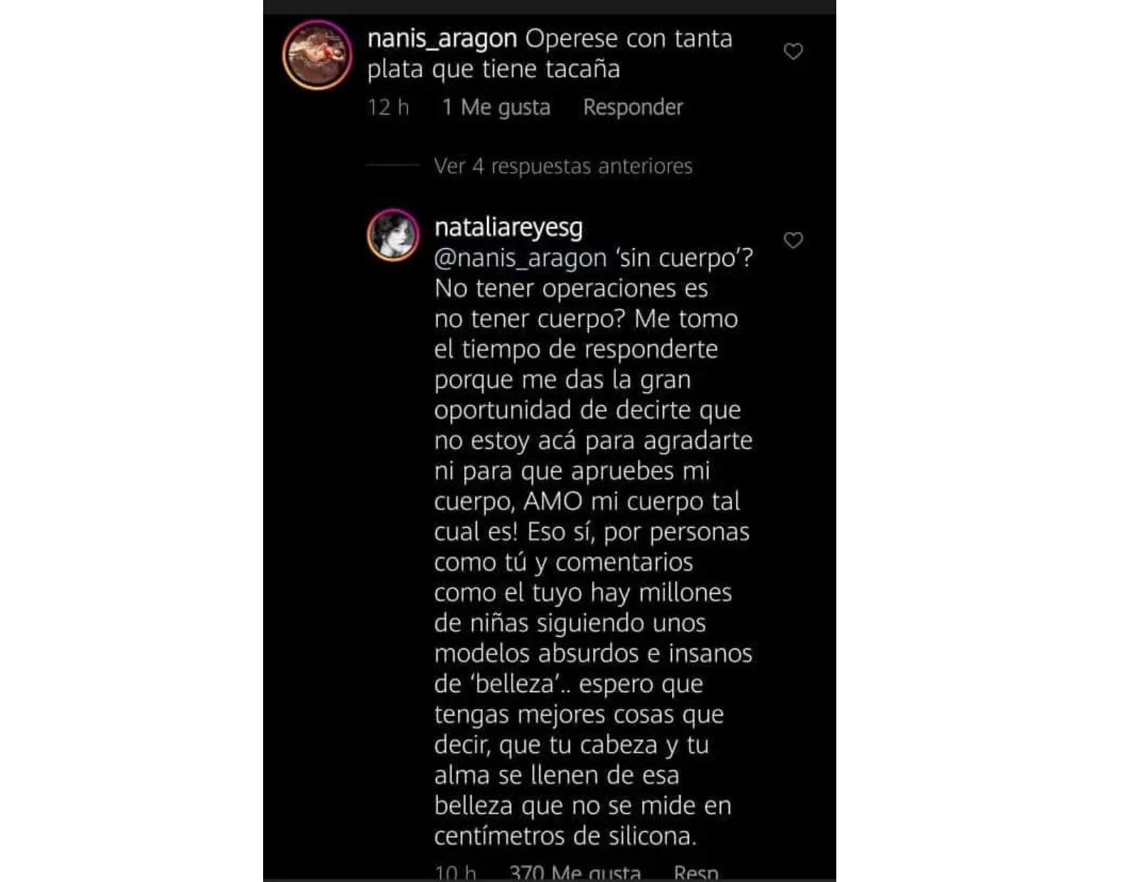 Natalia Reyes en Instagram Natalia Reyes en Instagram