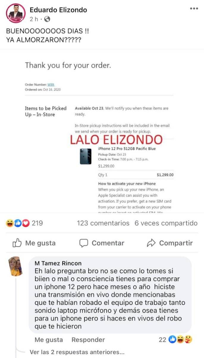 Conductor regio presume que comprará un iPhone12