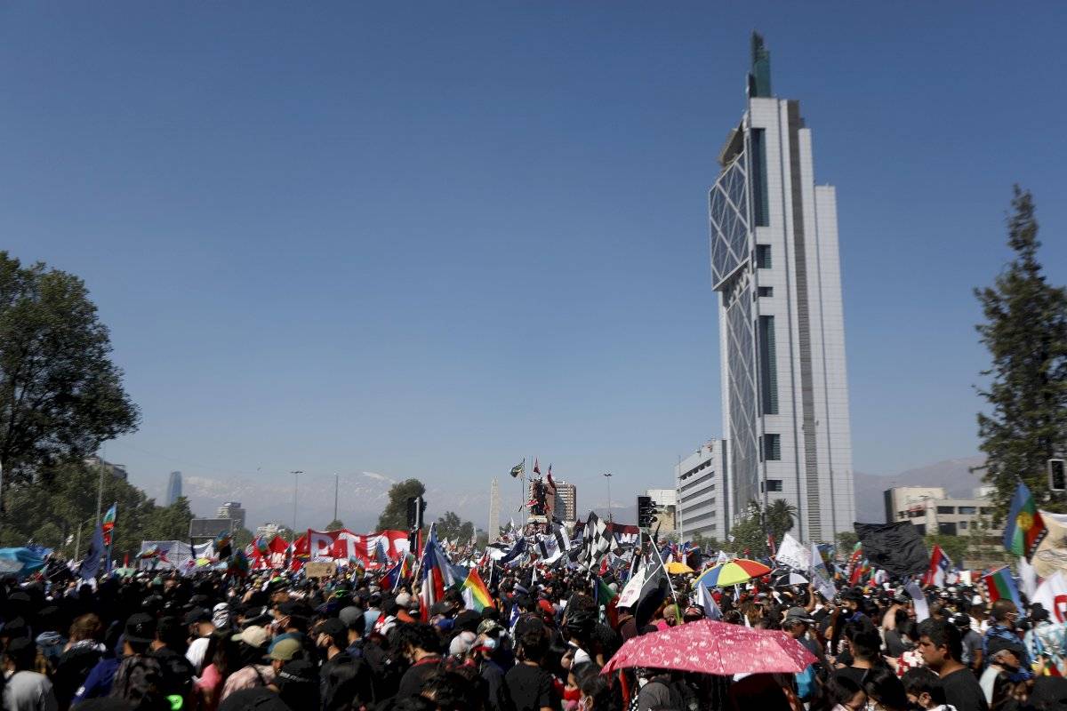 manifestación en baquedano