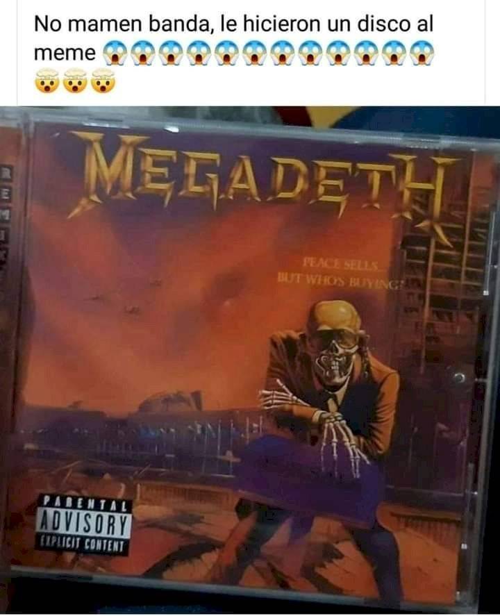Meme de "como te decía, de la portada del disco de Megadeth