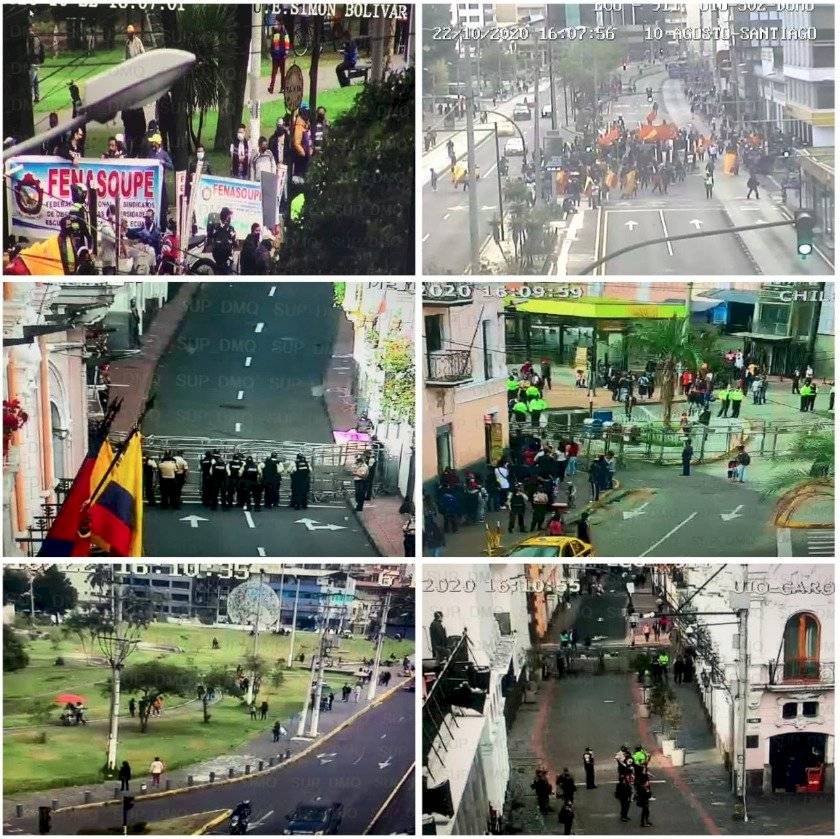 concentración para las protestas en Quito