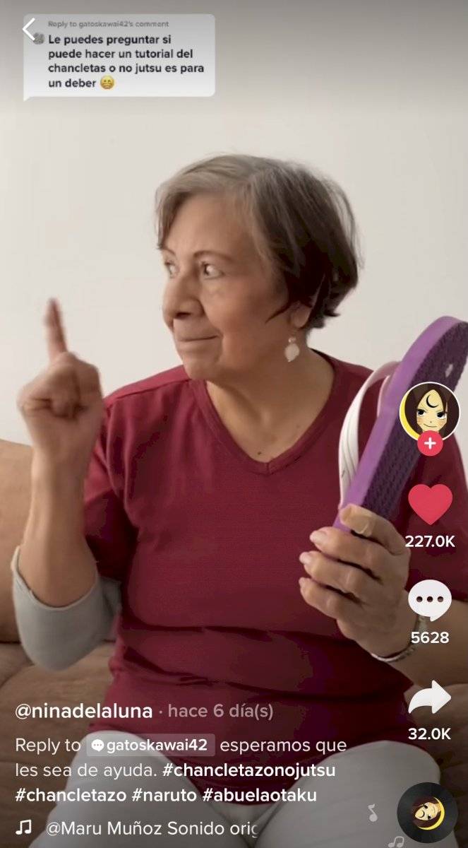 Conoce a doña Maru, la abuelita que se viraliza en TikTok por tutorial de chanclazo