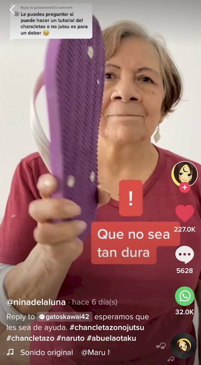 Conoce a doña Maru, la abuelita que se viraliza en TikTok por tutorial de chanclazo
