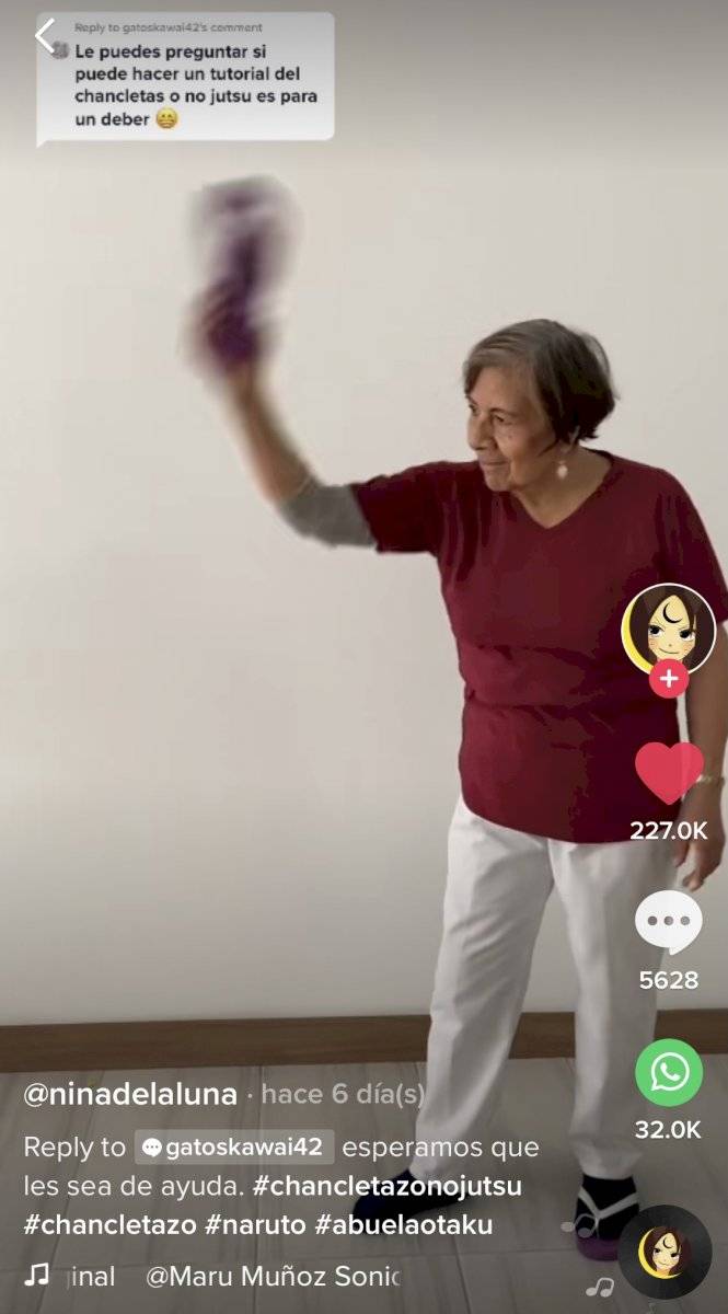 Conoce a doña Maru, la abuelita que se viraliza en TikTok por tutorial de chanclazo