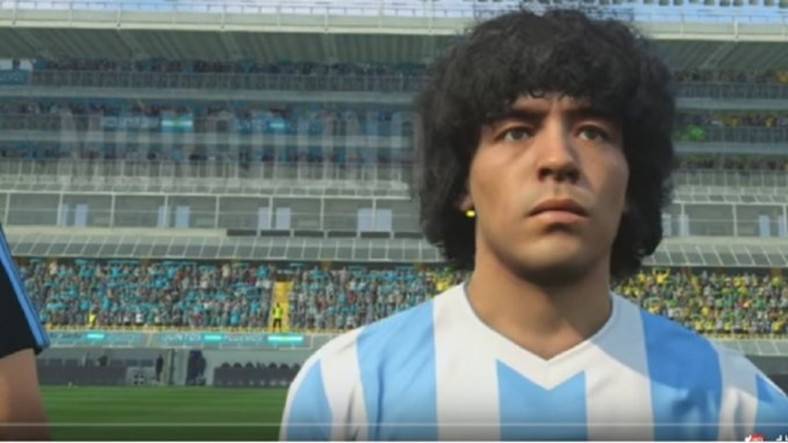 Diego Maradona en el Pro Evolution Soccer. 