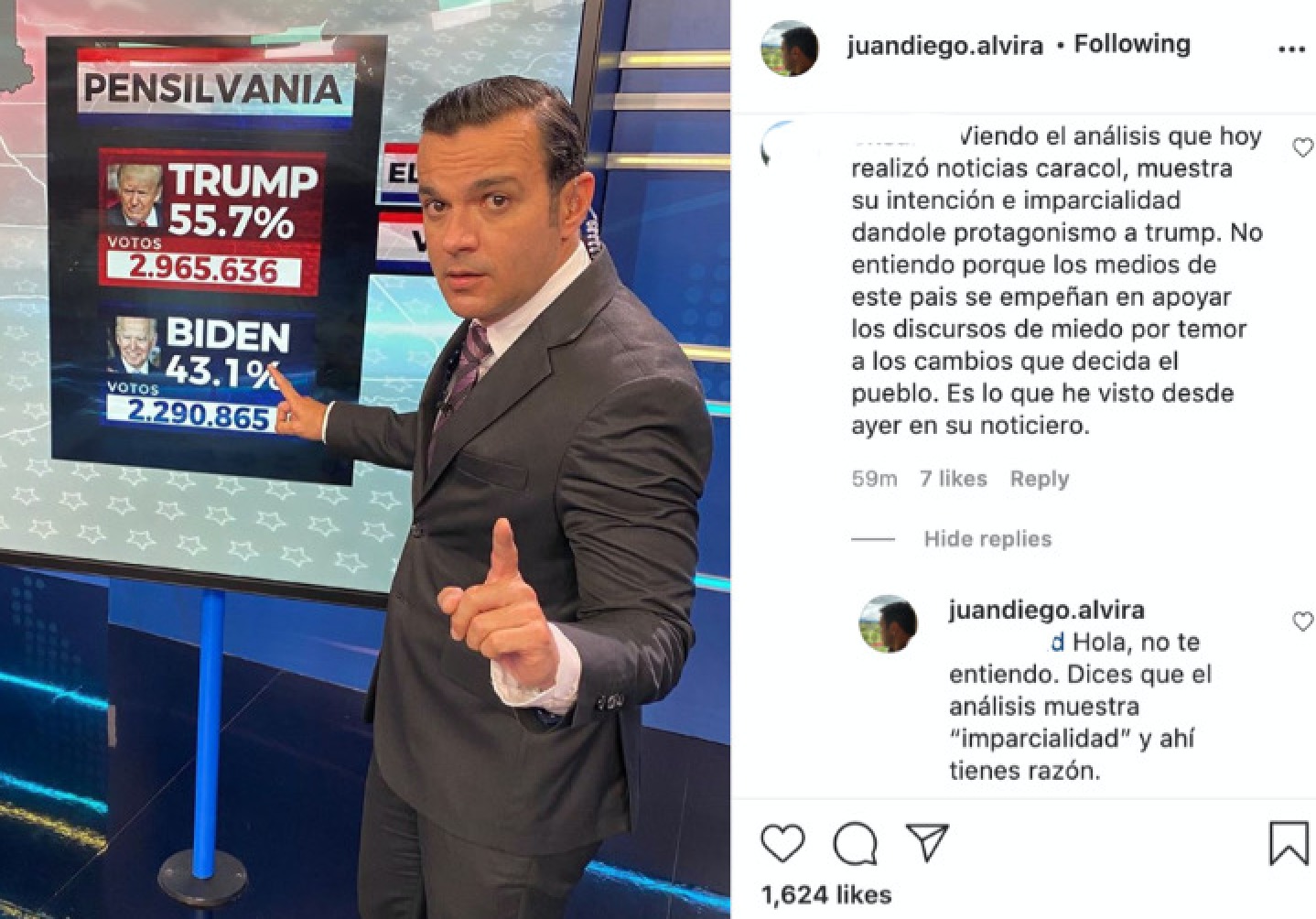 Respuesta de Juan Diego Alvira a un seguidor Respuesta de Juan Diego Alvira a un seguidor