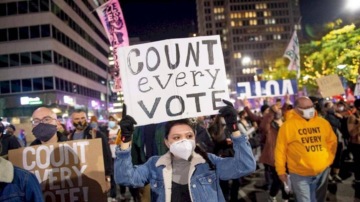 Protestas por las elecciones en Estados Unidos.