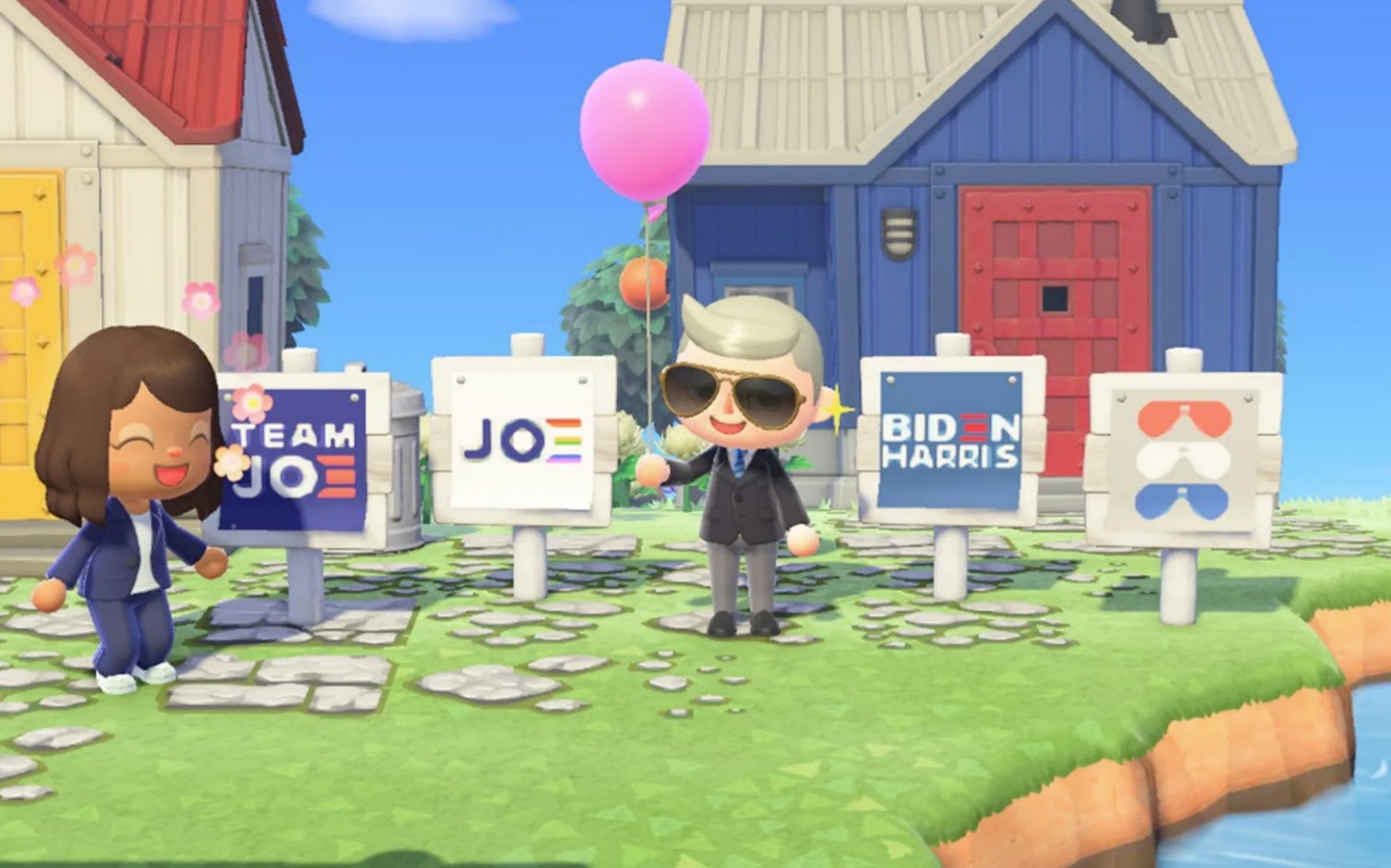Biden y Harris en Animal Crossing