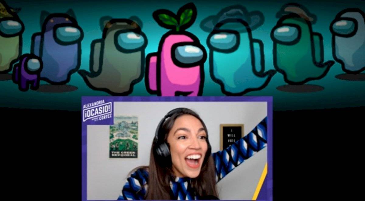 Alexandria Ocasio-Cortez jugando Among Us