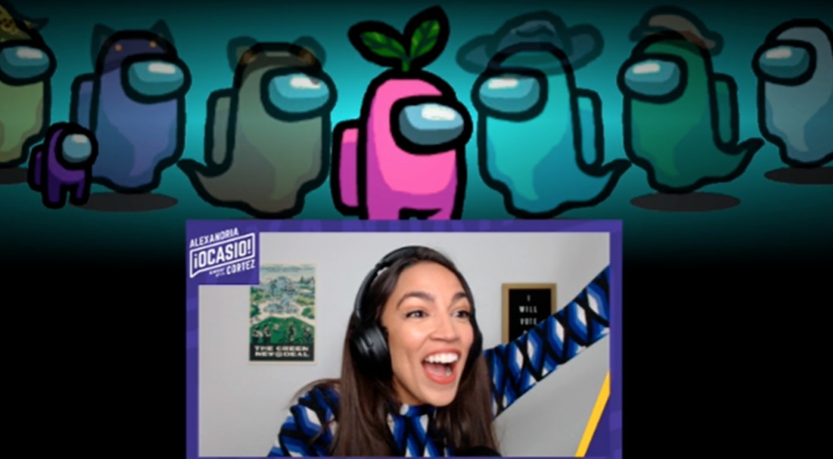 Alexandria Ocasio-Cortez jugando Among Us
