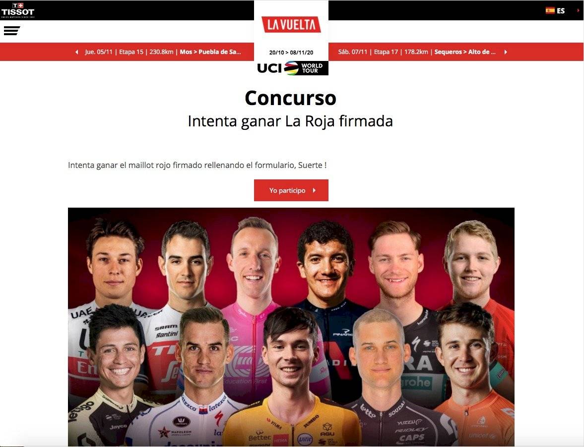 El maillot rojo autografiado