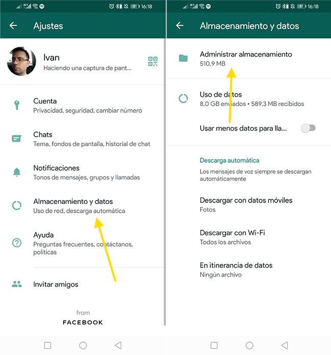 La herramienta permite seleccionar qué eliminar y qué no. WhatsApp
