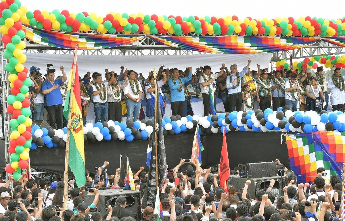 Llegada de Evo Morales en Bolivia