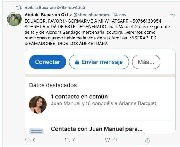 Abdalá Bucaram sobre Alondra Santiago