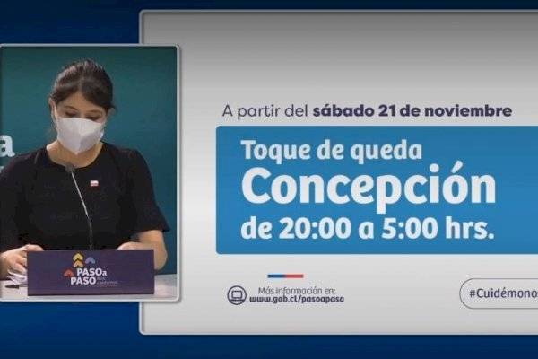 Gobierno adelanta toque de queda en comunas del Gran Concepción