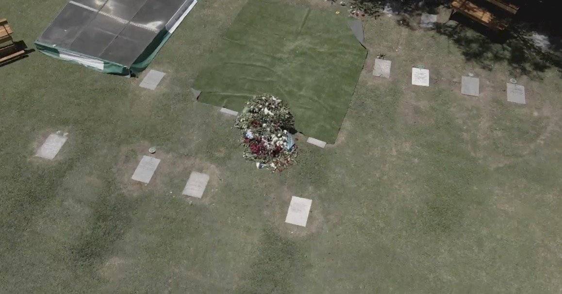 Imágenes de dron muestran el cementerio donde fue enterrado Maradona