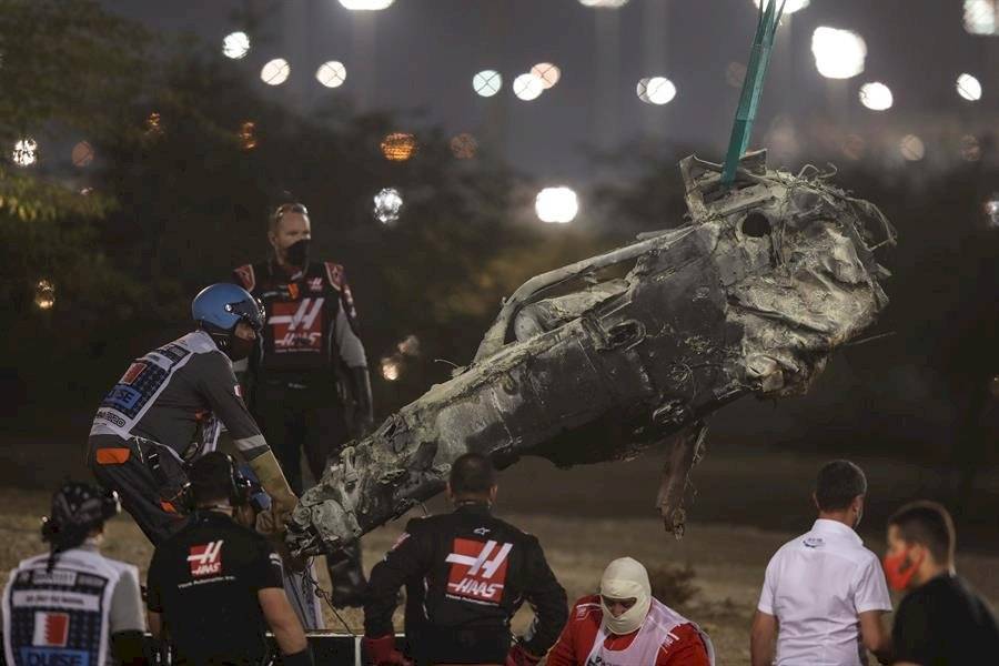 Escalofriante accidente del francés Romain Grosjean (Haas).