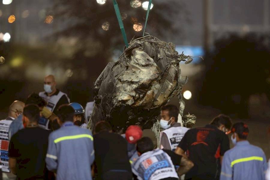 Escalofriante accidente del francés Romain Grosjean (Haas).