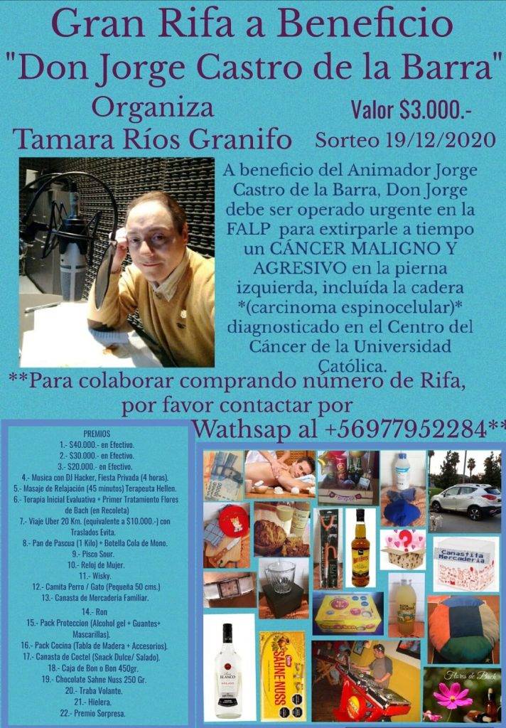 La rifa en beneficio a Jorge Castro de la Barra / Foto: Facebook