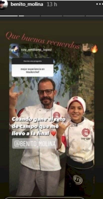 Benito Molina publica foto con exconcursante de “MasterChef”