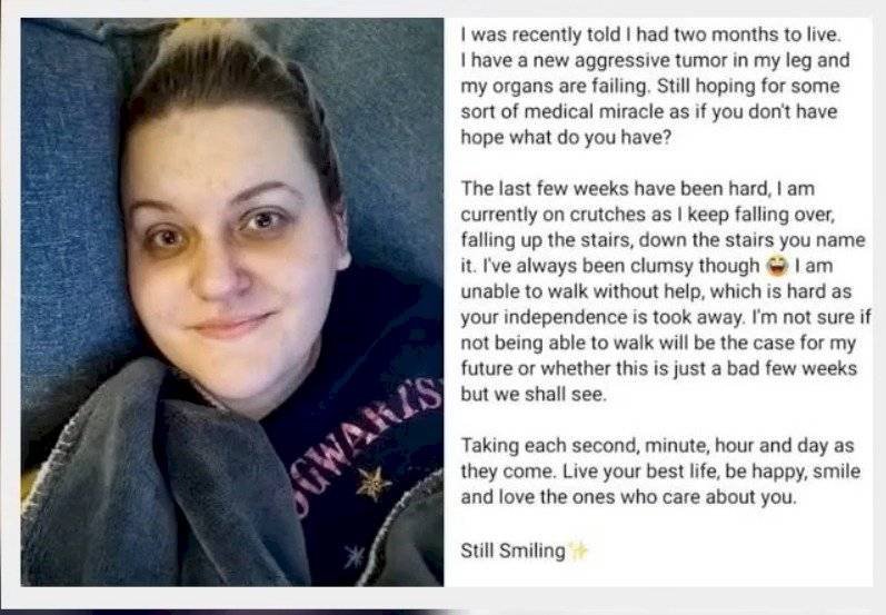 Mensaje en Facebook de novia "con cáncer"