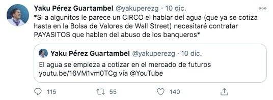 Yaku Pérez en Twitter