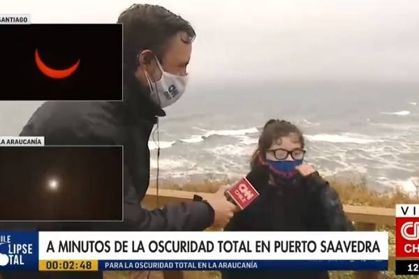 La tierna y divertida conversación de una niña con Daniel Matamala durante el eclipse