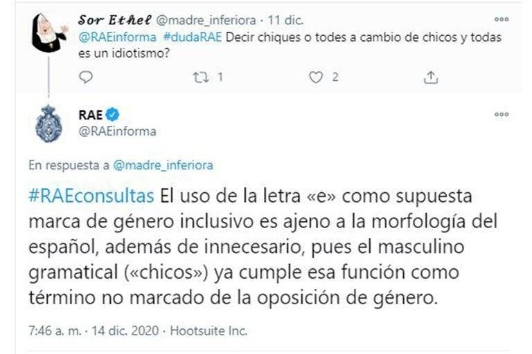 La RAE se pronuncia por el uso de la "e" en el lenguaje inclusivo